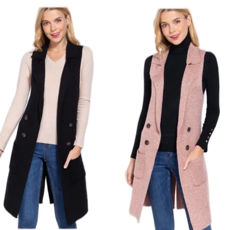 Women's Winter Long Vest NUEVA COLECCIÓN DE CHALECOS LARGOS Perfect for Dresses Jeans or Leggings Light Womenswear Knitwear