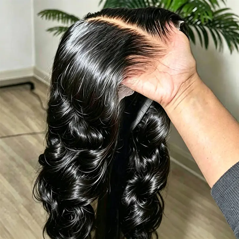 Women's Bling HD Transparent Human Hair Lace Closure Wig - Glueless Body Wave, 5X5/7X5/6X4/9X6 Frontal, Pre-Cut Pre-Plucked Hairline, Natural Color, 180 Density, High Volume, Wigs for Beginners, Ready To Wear