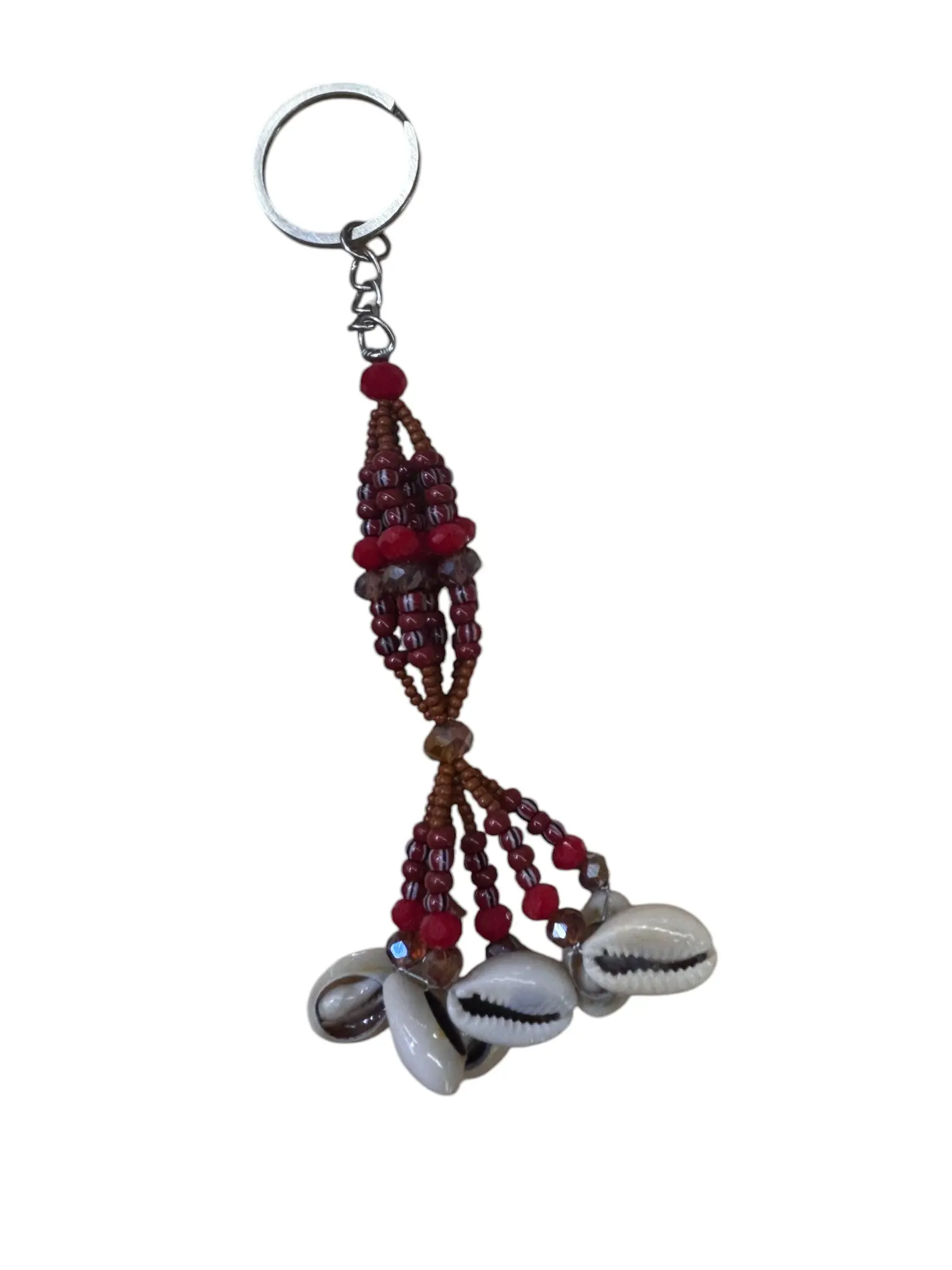 Key Chain For Oya Brown & Red /  Llavero Para Oya Marron y Rojo