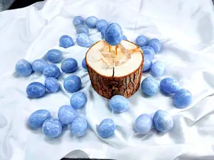 1 count 42-46mm Natural blue celestite eggs mini celestite stone carving eggs for gift