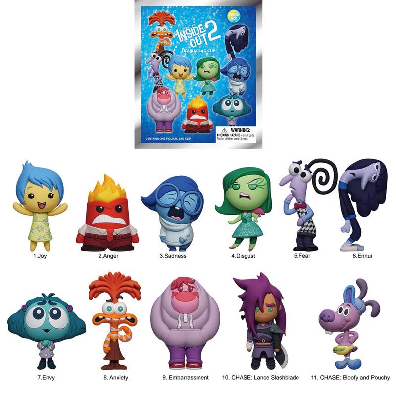 Disney Inside Out 2 Officially licensed Blind Bag 1PC Keychain Bag Clip 3D Figurine Charms Blind Box Figure Anime Collector Keyring Backpack Decor Joy Anger Sadness Disgust Anxiety Envy Embarrassment Ennui PVC Blind Box