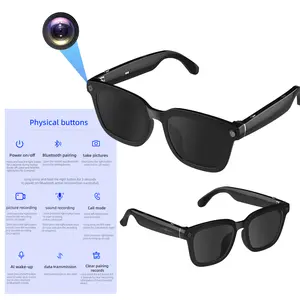Ai Smart Glasses with 8mp Camera, HD 1080P Wireless Music & Calls, Open Ear Design Wearable Smart Glasses, WiFi, Ai Voice Assistant, Travel & Work Use, Smart Audio Glasses