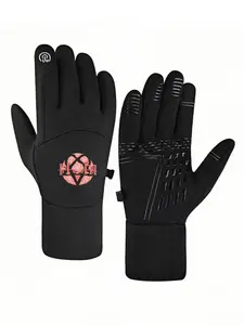 1pc with  Him Band Ville Valo Heartagram Gothic Lettering Heart Him Logo Design  winter gloves fishing gloves Touch Screen Warm Winter Activities unisex sports gloves Cozy Christmas gifts Comfortable Classic