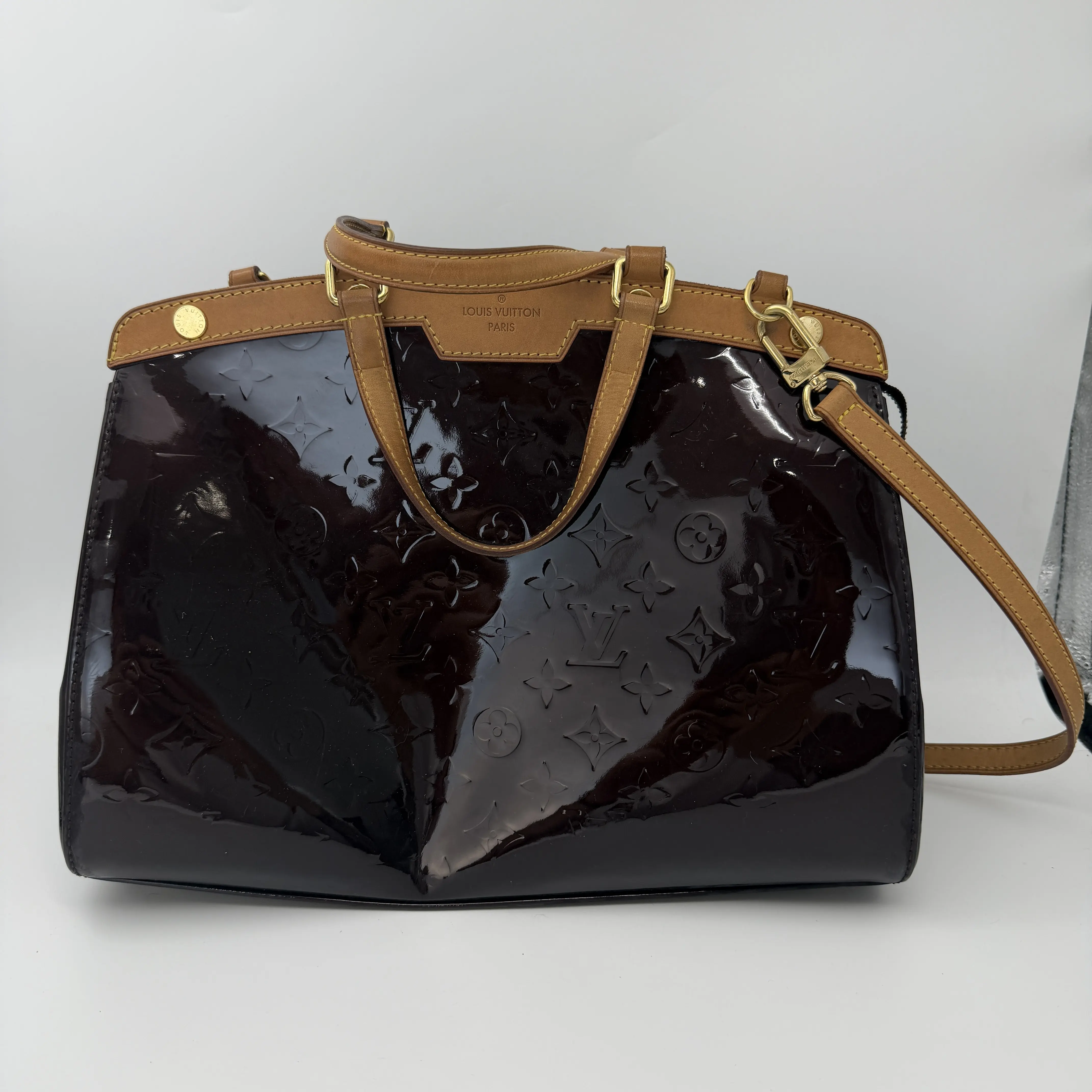 Pre-owned Louis Vuitton burgundy patent leather handbag/crossbody bag