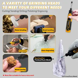 Professional 3D Printed Resin Polishing Tool Kit, Type-C Rechargeable Mini Electric Rotary Sander with 58 Accessories for Finishing 3D Printing Models