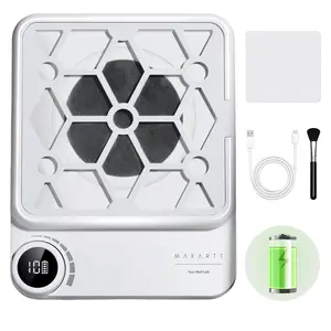 Makartt Rechargeable Nail Dust Collector - 5500RPM Dust Collector Nail Tech ERYNOS Adjustable Speed, Compact&Quiet for Acrylic Nail Polish Manicure Salon&Home Use With 10pcs Filters&Dust Brush