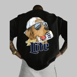 Cool Golden Retriever Graphic Tee Oversized Short Sleeve T Shirt For Beer And Dog Lovers Trendy t-shirt Good Graphic Teess Trend Gift