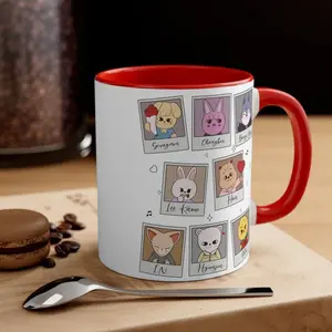 SKZ kpop Mug, kpop gifts, bangchan, hyunjin, leeknow Accent Mug