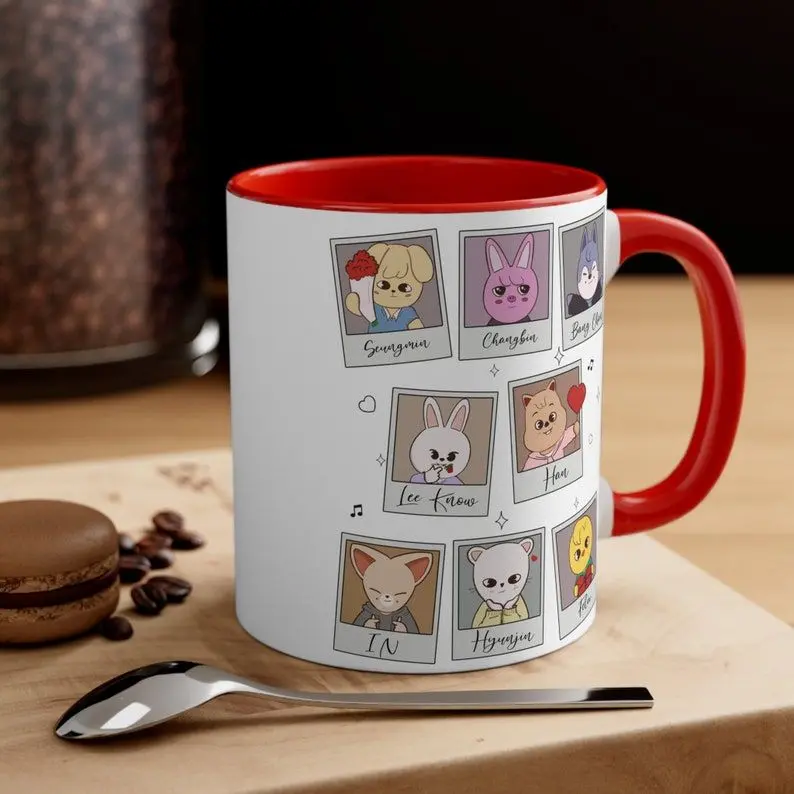 SKZ kpop Mug, kpop gifts, bangchan, hyunjin, leeknow Accent Mug