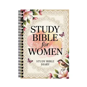 Women's Bible Study Diary, 365 Daily Devotional Plan, Theme-Based Reading + Meditation Space, Quiet Illustrations, Christian Gift, Spiritual Growth Journal