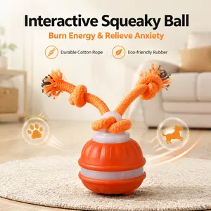 Motion-Activated Interactive Dog Ball Toy - Squeaky Rolling Ball for Daily Training, Pet Accessory for Dogs (2.95x2.95x4.33in)