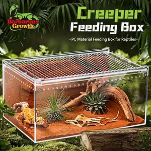 Acrylic Reptile Terrarium, Magnetic Pull-Down Transparent Box, Ideal for Geckos, Lizards, Frogs, Snakes, Pet Enclosure