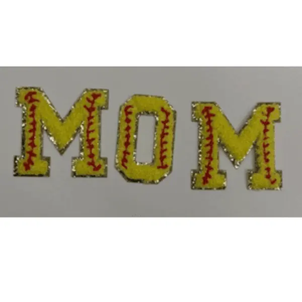 Softball Mom Letters Iron On Patch