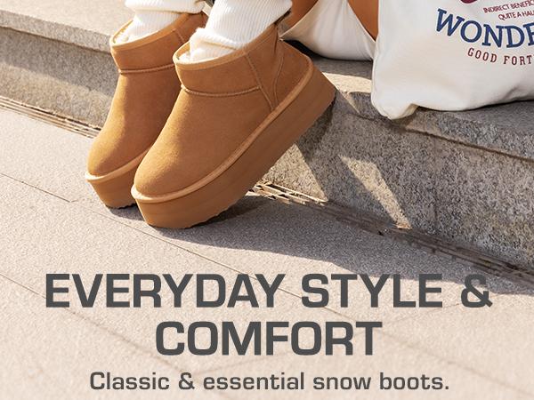 Dream Pairs FuzzyClassic Women’s Mini Platform Winter Ankle Boots – Genuine Suede, Memory-Foam Cushion, Lightweight Anti-Slip Sole Dream Pairs FuzzyClassic Women’s Mini Platform Winter Ankle Boots – Genuine Suede, Memory-Foam Cushion, Lightweight Anti-Slip Sole