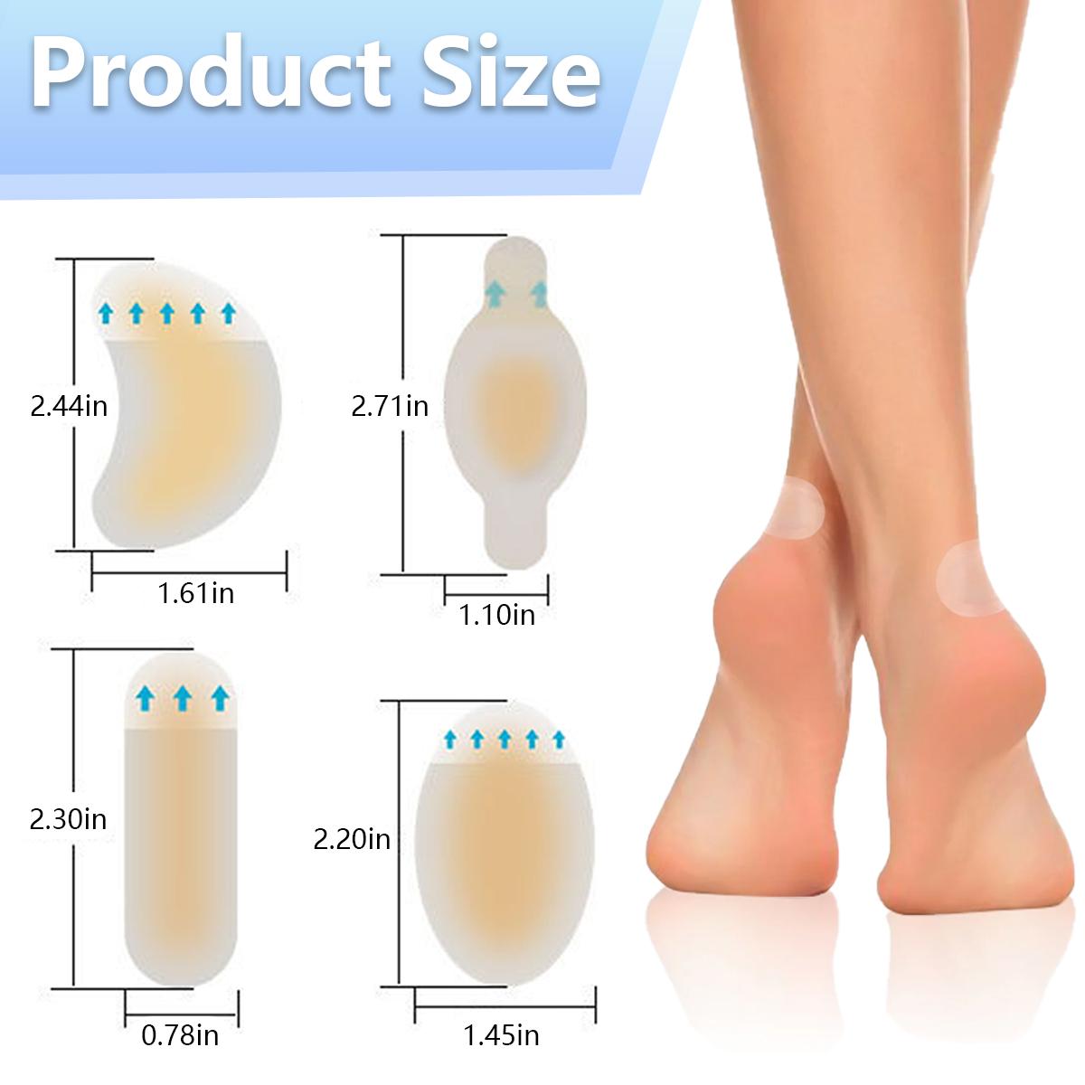 20 PCS Hydrocolloid Bandages for Feet, Blister Cushions Pads for Prevention Recovery, Water Resistant Adhesive Bandages for Heel, Toes, Daily & Travel Essentials (Variety Sizes)