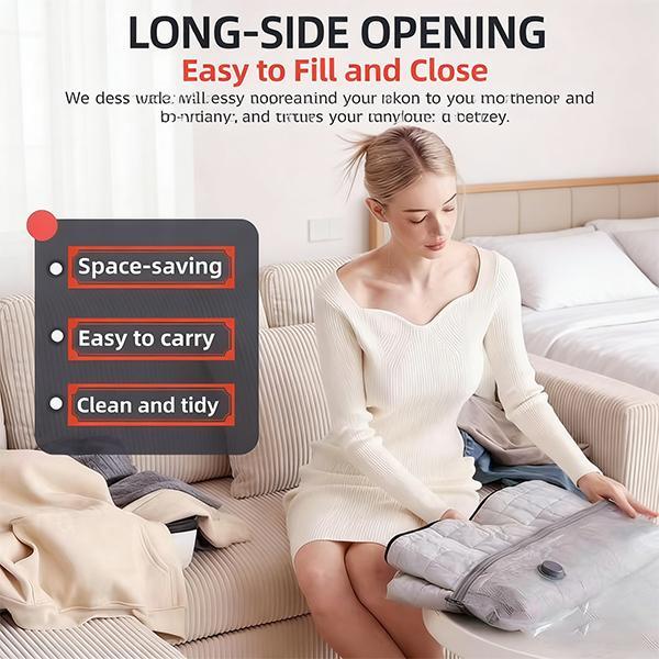 【2026 Upgraded】X7 Cordless Travel Vacuum Storage Compression Bag Set with Rechargeable air Pump 9/15 Pack Waterproof & Reusable Compression Packing Bags for 2 Size,140L/Min Powerful Air Removal，Perfect for Carry-On Suitcases