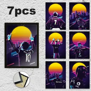 Football Player Pattern Canvas Poster, Modern Style Wall Art Decor, Wall Art Decor for Home Living Room Bedroom Office Bathroom, Ornaments