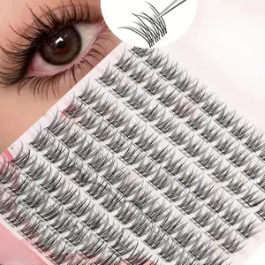 120 Piece Eyelash Extension Kit for Beginners, Natural To Dramatic Look, Reusable Fluffy Clump Lashes for Stunning Volume, False Eyelash Extensions, Makeup Eyelashes Extension, DIY Eyelash Extensions