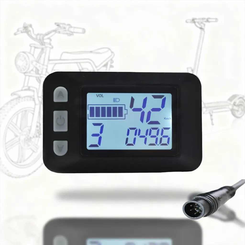 6pin Waterproof Interface P9 LCD Display, Multi-Voltage Compatible, High-Definition Backlight, Easy Installation, Suitable for Electric Bicycles