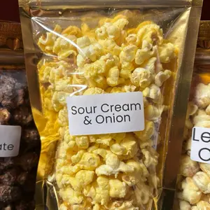 LG Omar’s Famous Popcorn - Gourmet Popcorn - Sour Cream & Onion Flavor - Snack, Crunchy, Crispy