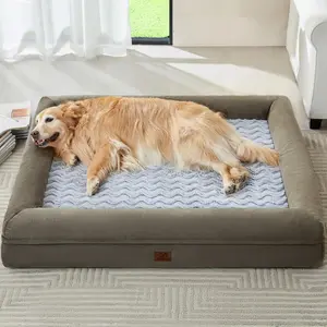 Dog Bed, Washable Dog Couch with Removable Waterproof Cover, Orthopedic Large Pet Sofa Bed with Bolster Sides for Sleeping