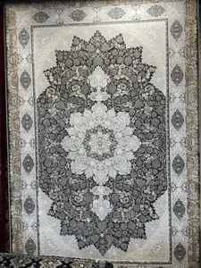 Persian Carpet - Gray & Gold and Cream Background
