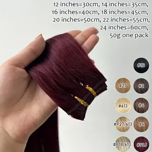 50g Machine-Remy Human Hair Bundles Sew-in Double Weft, 12-28 Inch Straight Extensions | Natural Look, Seamless Blending & Glossy Finish, Colored for Caucasian Women & All Ethnicities, Versatile Styling, Premium Quality for Pro Stylists	