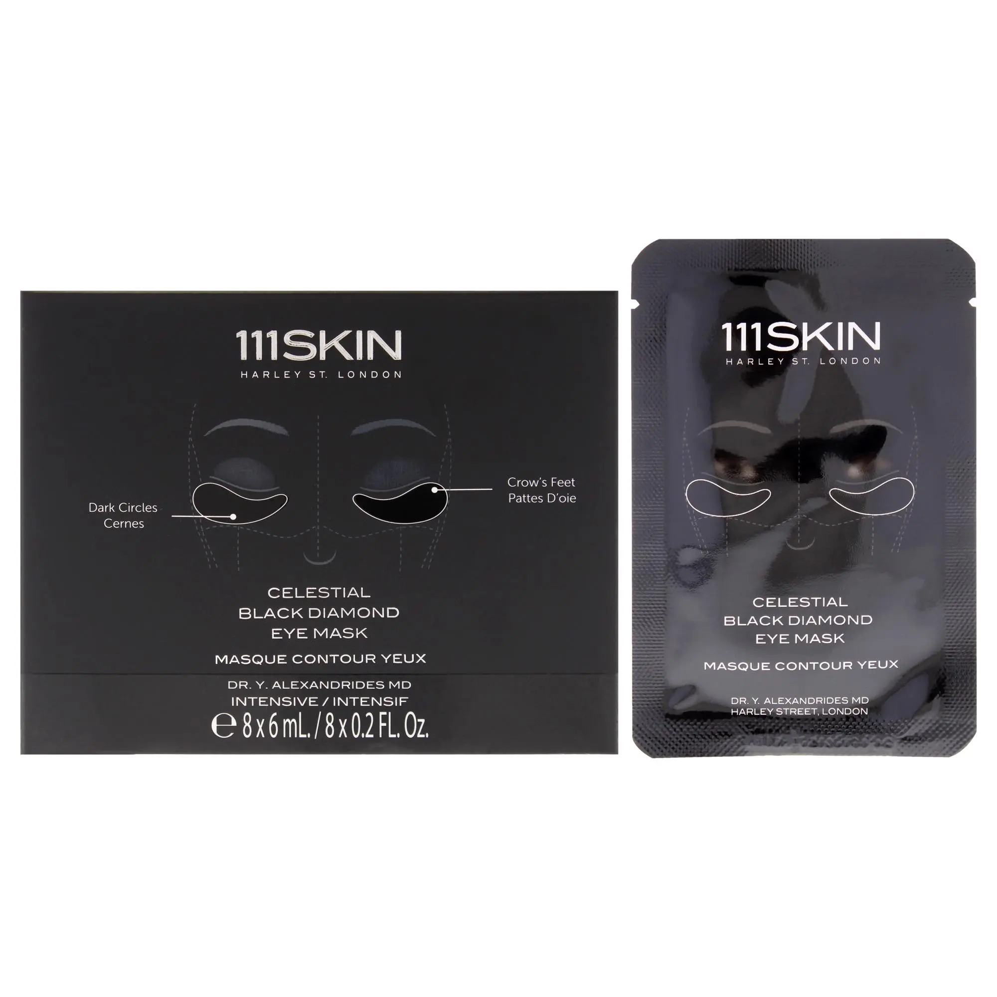 Unisex Intensive Celestial Black Diamond Eye Mask by 111Skin - 8-Pc Set