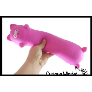 NEW - Squeezy Long Cat Doh Filled Squishy Squeeze Stress Ball Soft Doh Filling - Sensory, Fidget Toy