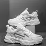 Men's Classic Colorblock Reflective Anti-Slip Sport Shoes for All-Season, Breathable Casual PU Leather Lightweight Outdoor Sporty Running Shoes, Fashion Running Sneakers