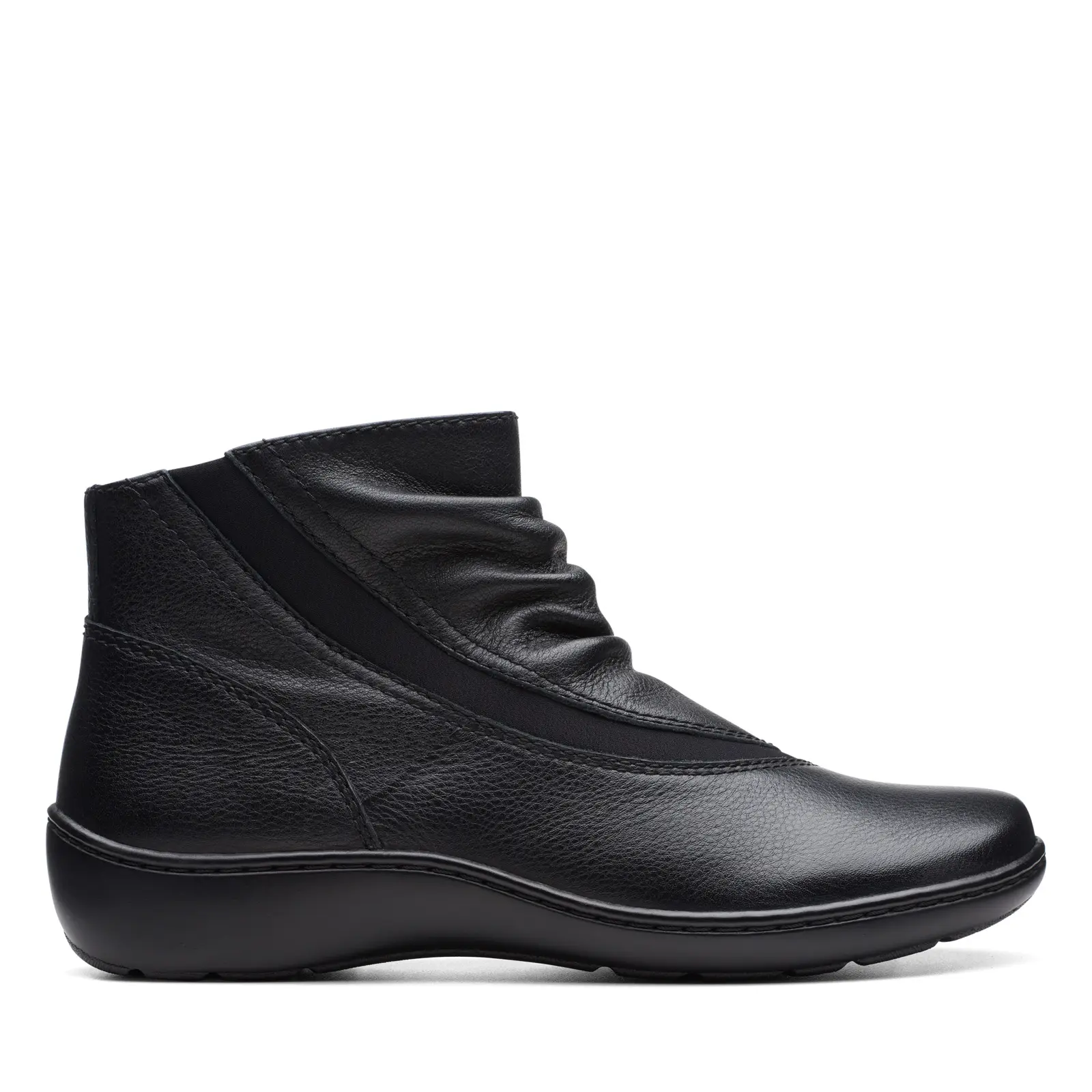 Clarks Cora Derby 26174189 Womens Black Wide Leather Ankle & Booties Boots