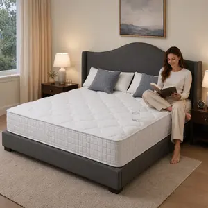 Twin/Full/Queen size hybrid mattress, 8–10–12–14 inches, memory foam and spring, medium-firm feel, lumbar support, back pain relief, quiet motion isolation for couples, compressed bed-in-a-box, easy setup living room furniture high quality mattress topper