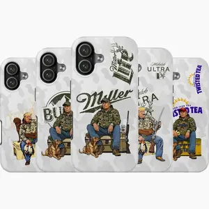 Trump Hunting Camo Tough Phone Case, Camouflage Trump Beer Design Phone Cover Compatible with iPhone X, 11, 12, 13, 14, 15, 16, 17 Series & Galaxy Series