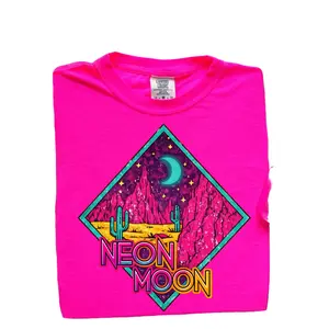 Neon Western Desert Scene Graphic Tshirt