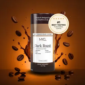 MYCL Dark Roast Mushroom Coffee - Bold Full-bodied Functional Coffee with Cordyceps Reishi & L-Theanine for Energy Clarity & Focus