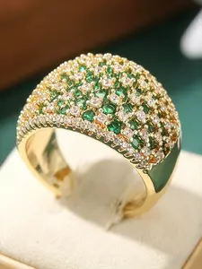 Vintage Ring with Cubic Zirconia, Women's Festival Party Jewelry Gift Accessory, Elegant Fashion Statement Piece