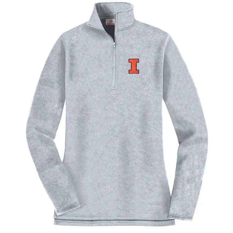 Illinois Fighting Illini Pullover Sweatshirt | Heathered Gray