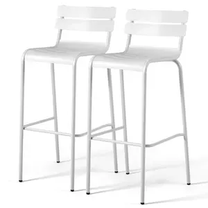 Jean Prouve Standard Dining Chairs, Vintage Wood Metal Home Kitchen Breakfast Cafe Chairs, Backrest bar Stool, Study Chair, Modern Commercial Conference Restaurant Chairs, Walnut Seat-2-Pcs Set fixed back durable