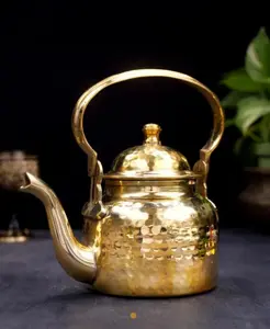 Brass Vintage Style Hammered Tea Kettle