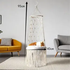 New Pet Medium-Speed Artisan Bohemian Hand-Woven Cat Hanging Basket, Stylish & Functional Design, Perfect for Cats' Comfort