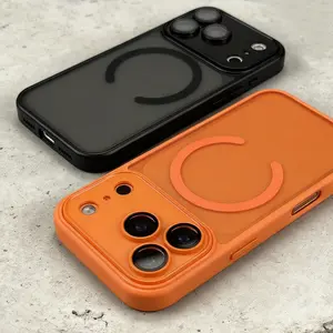 Luxury Matte Translucent Magnetic Wireless Charging Protective Phone Case for iPhone 17 Pro Max Air 16 15 14 13 12 Pro Max Plus 11 17 Promax Shockproof Armor Camera Protection Soft Bumper Hard Back Cover Casing