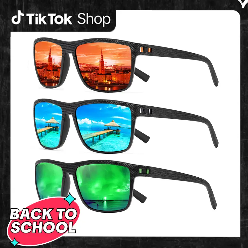 【FallFreshness】TURBOPEP 3 Pairs Simple Sunglasses For Everyday Use, Unisex Polarized Classes, Square Sunglasses,Lightweight Frame SunGlasses with UV P