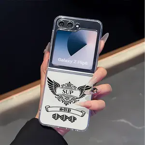Black Gothic Wings Mobile phone case suitable for Samsung ZFlip 4/5/6/7, shock-proof Hard shell, with fashionable aesthetic design