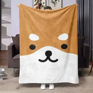 Shiba Inu Flannel Blanket  Soft Funny Throw Blanket Cozy Lightweight Plush Portable Cover Blanket For Sofa,Warm Gift For Birthday,Christmas,Multiple Blankets