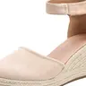 Women's Wedge Sandals, Vintage Bohemian Style, Open Toe Ankle Strap Wedge Heeled Shoes, Fashionable Beach Party Holiday Wear, Sexy Thick Sole Sneakers, Fashion Footwear