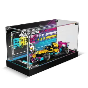 Acrylic Display Case for 77258 F1 ACADEMY Race Car with LED Lights & Metal Screw Structure | Dust-Proof Showcase Box (Only Case - Model Not Included)