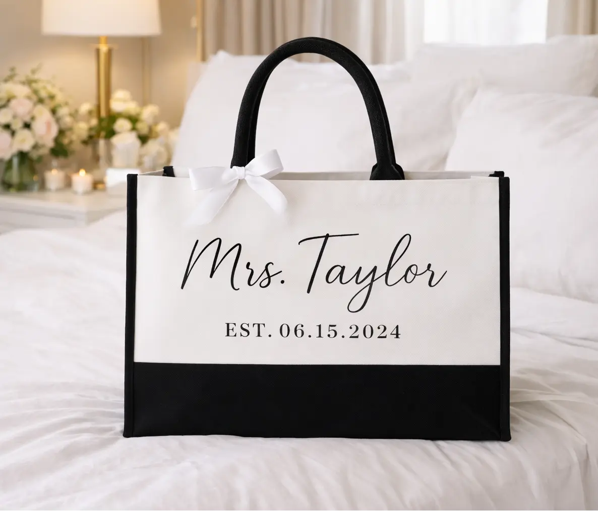 Custom Mrs Bridal Tote Bag