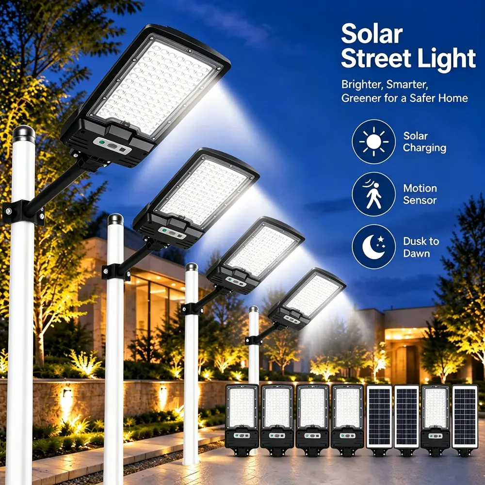 1/2pcs  Solar Street Light Outdoor, Super Bright290 LED Solar Security Light with Motion Sensor & Dusk to Dawn, IP65 Waterproof Solar Flood Light for Yard, Garden, Driveway, Parking Lot rf remote control