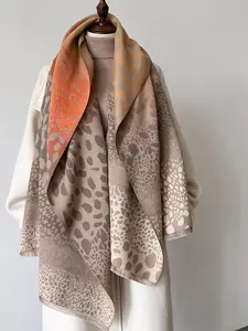 Leopard Print Long Tassel Scarf, Soft Thick Warm Shawl for Fall Winter, Versatile Office Air Conditioning Blanket, Stylish Women's Accessory