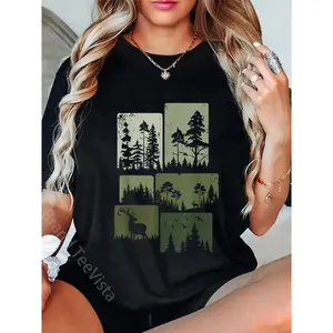 Trees Wildlife Nature Outdoor Vintage Forest T-Shirt